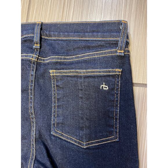 streetwear everyday Rag & Bone high rise skinny jeans sz 29 dark wash denim - Picture 2 of 12